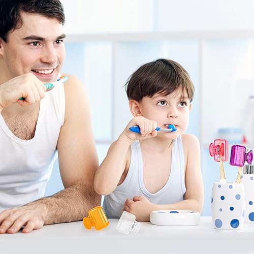 Miniatura 3 de Paquete de 4 fundas protectoras para cepillos de dientes de viaje, protector de cepillo de dientes, estuche protector de plástico portátil para