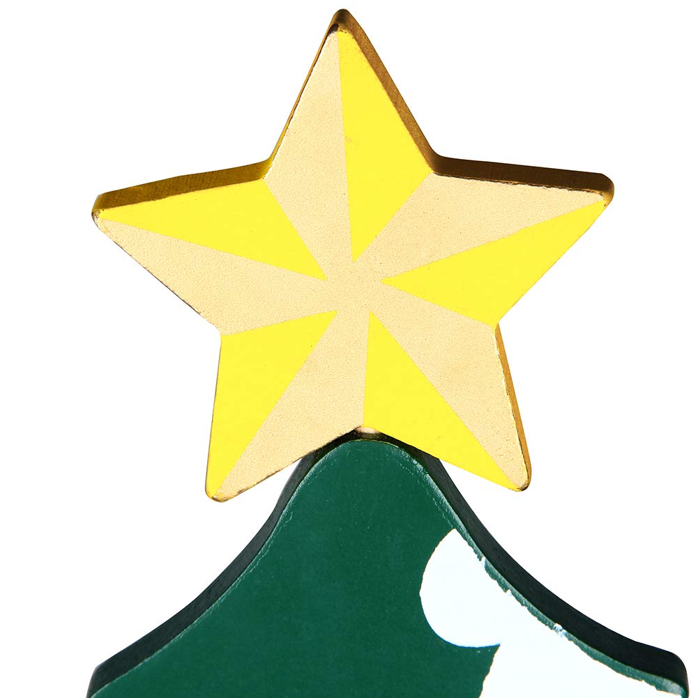 Bakaji - Calendario de Adviento de Navidad hecho de madera con 24 casillas numeradas para sorpresas, decoración navideña, hogar (Papá Noel con árbol)