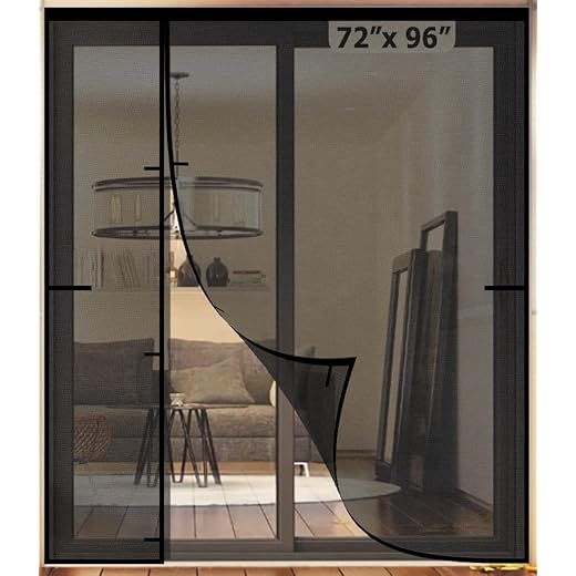 Fiberglass Magnetic Screen Door for Sliding Patio Door, French Door, Double Door - Door Net Screen with Magnet Closures - Strengthened Edges - 10 Door Mesh Sizes - by Sentry Screens