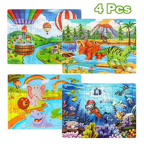 Aitey Puzzles for Kids Ages 4-8, 60 Pieces Wooden Jigsaw Puzzles Preschool Educational