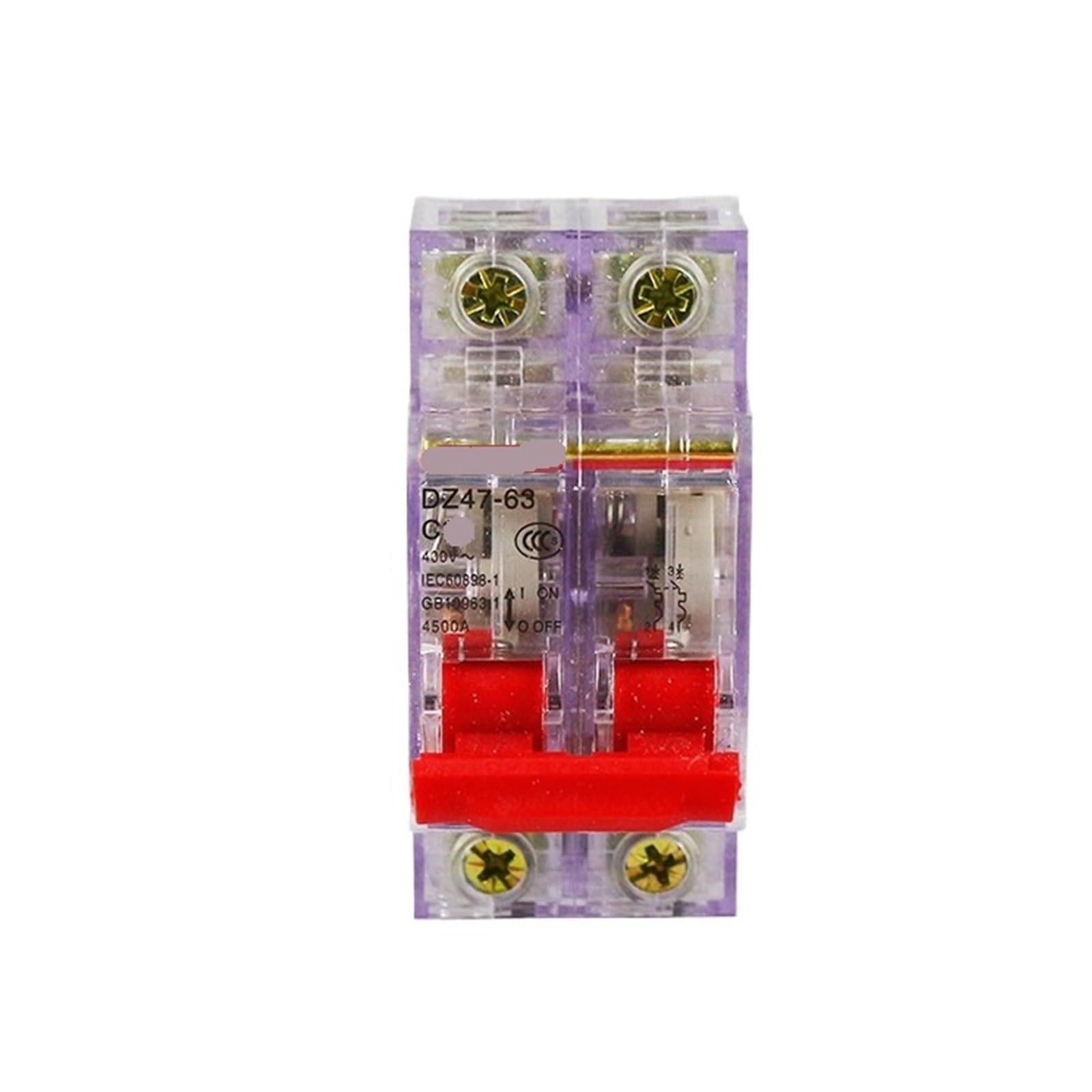 JNVFTCUX DZ47-63A 2P Transparent Shell air Switch Small Circuit Breaker(2P63A)
