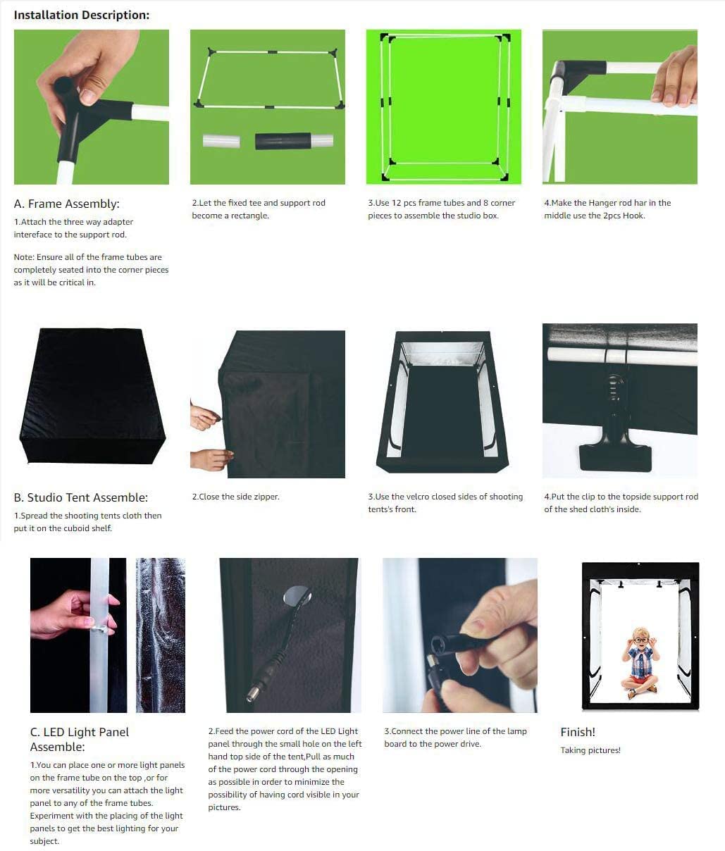 120x100x200cm 超大型 撮影ボックス 撮影キット Amazon | Konseen 120x100x200cm 超大型 撮影ボックス 撮影キット 無
