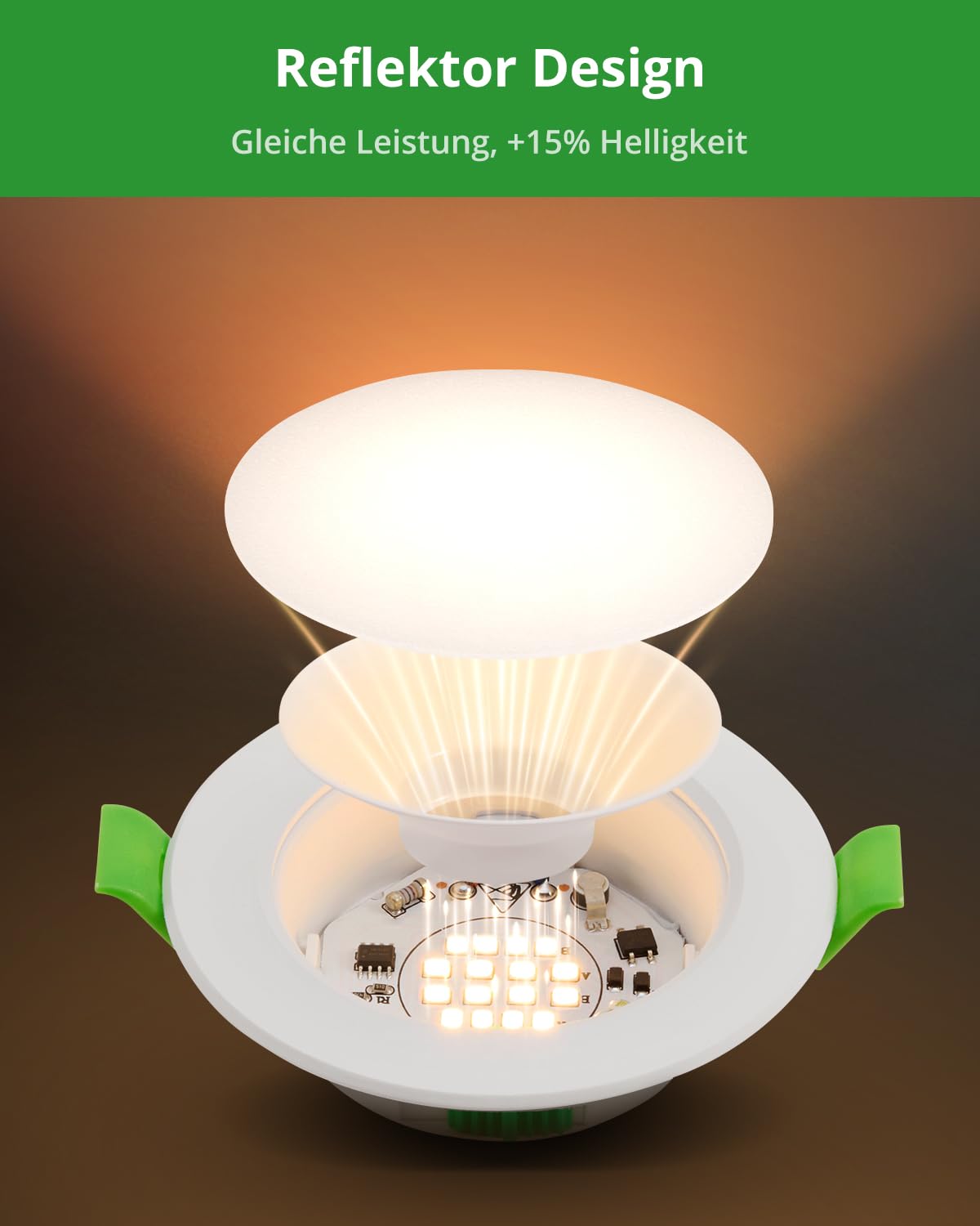 HOMEOW 20er Set LED Einbaustrahler 230V 5W 400LM IP44 Warmweiß Neutralweiß Kaltweiß 68-80mm Lochmaß