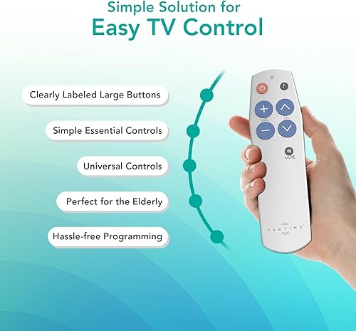 Miniatura 6 de Control remoto de TV con botón grande, fácil de usar y configurar, universal, control remoto de televisión básico, regalos amigables con la demencia