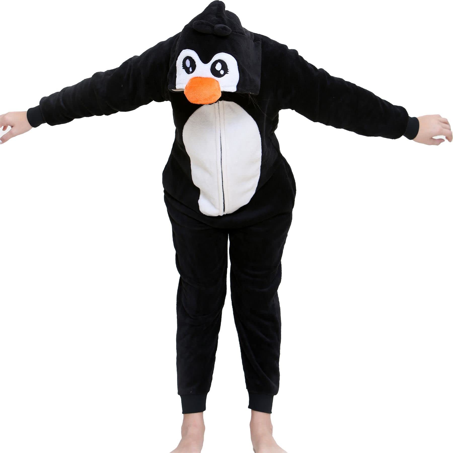 A2Z Kids Fleece Onesie One Piece Vermummt Mädchen Jungen Super Sanft Jumpsuit Penguin Pyjama Geschenk Für Kinder Mädchen & Jungen 2-3, 3-4, 5-6, 7-8, 9-10, 11-12 13 Jahre