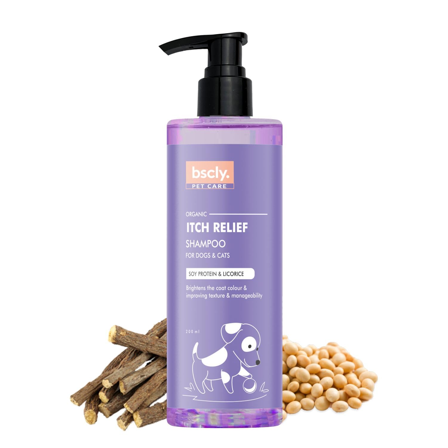 Bscly Deep Itch Relief with Soy Protein & Licorice | Dog Shampoo for Pomeranian, Shih tzu Puppy, German Shepherd, Labrador & Golden Retriever, Dogs Shampoo - 200ml (B0CC92PGLL) Amazon Price History, Amazon Price Tracker