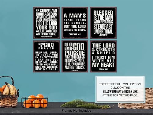 Miniatura 9 de Christian Wall Art - Religious Wall Decor- Christian Gifts for Men - Motivational Quotes Scripture Wall Decor - Man cave Decor - Positive Quotes