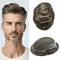 Vista 93 de Toupee - Sistema de cabello humano no quirúrgico para hombres Toupee indetectable de encaje para hombres, extensiones de cabello gris 100% cabello