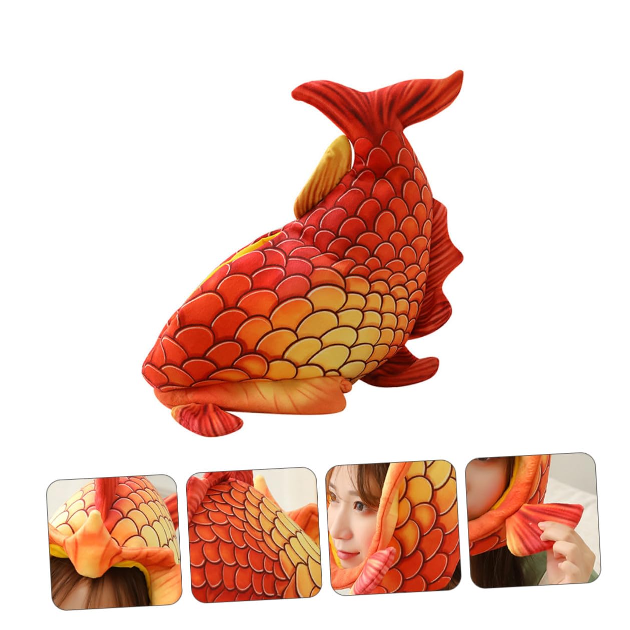 Gatuida Gorro Divertido de Halloween para Disfraz Diseño de Pez Rojo Accesorio para Actuaciones y Fiestas Temáticas Material Cómodo y Fácil de Limpiar