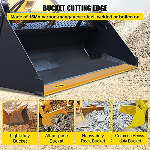 VEVOR Bucket Cutting Edge, 84x4x1/2\" Bucket Edge, Weld-on and Bolt-on Advanced Cutting Edge, 16Mn Carbon-manganese Steel Loader Cutting Edge, Skid Steer Cutting Edge w/Paint for Excavator and Loader - Thumbnail 2