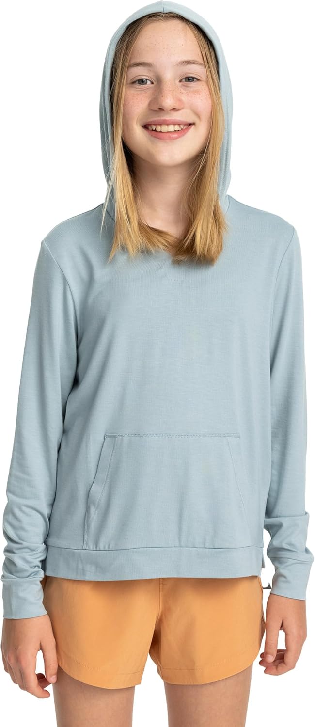 Free Fly Girls' Shade Hoodie - UPF 50+ Sun Protection Kids Hoodies, Bamboo Viscose Ultra Soft Stretch Hoodies for Girls