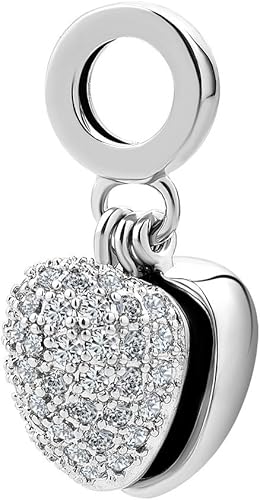 Miniatura 2 de KunBead - Abalorio con forma de corazón con texto en inglés I Love You para pulseras, regalo de cumpleaños para abuela, hermana, mamá, mejor amiga.