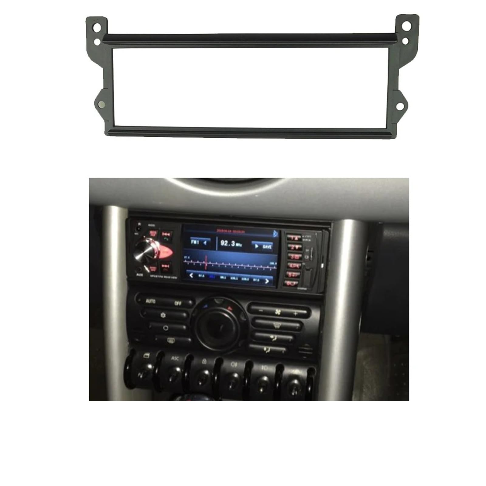 Fascia Marco Radio Coche Kit De Reequipamiento Marco Instalación Audio para Coche, Panel Estéreo Facia para Mini para Cooper R50, R52, R53, One DIN Fascia