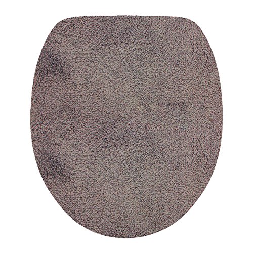 DILUMA WC-Deckel-Bezug Flauschiger Toilettendeckelbezug Klodeckelbezug mit Gummizug Premium Badteppich oval 1200 g/m²… – Bild 3