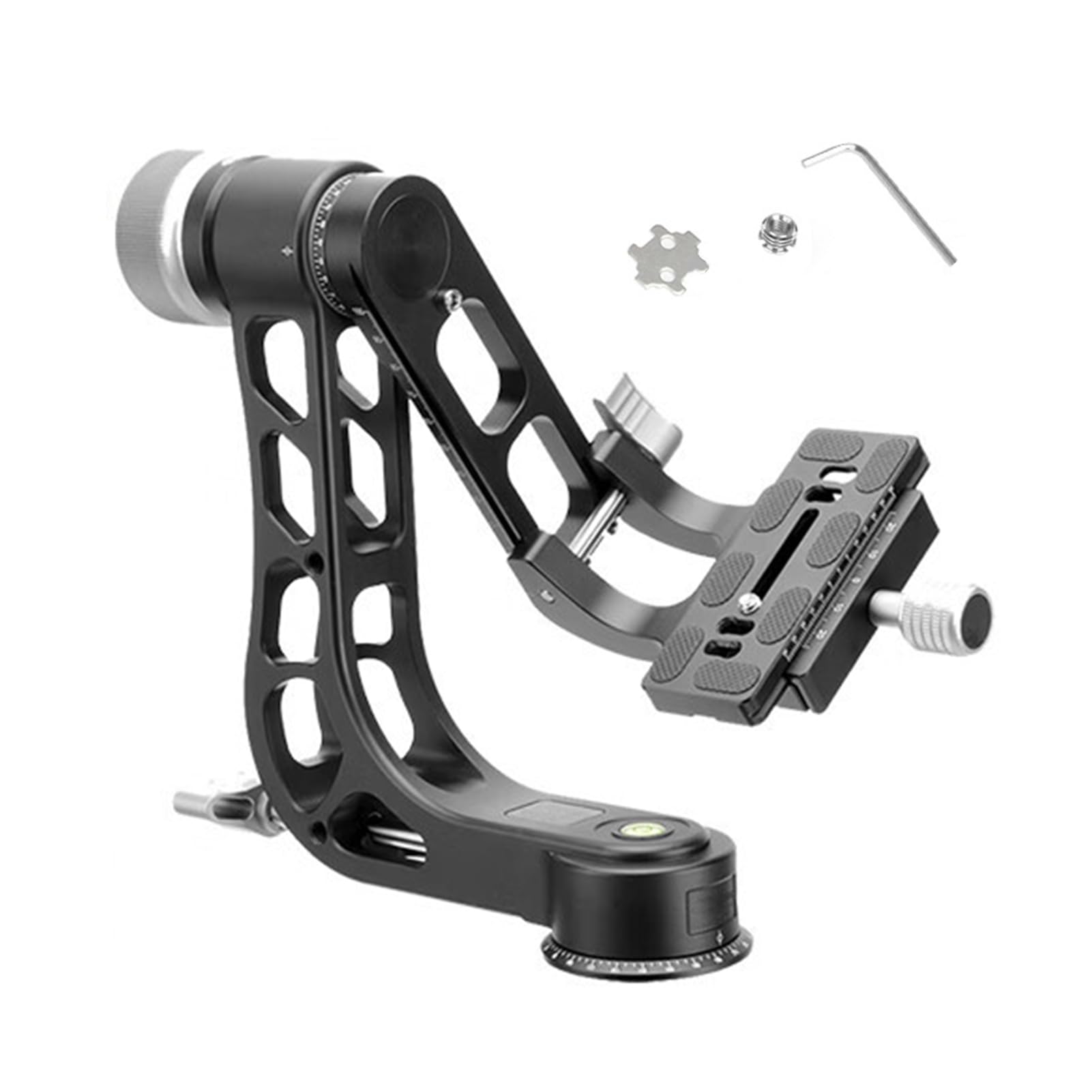 Yctze Testa per Giunto Cardanico Resistente, Testa a Sfera Panoramica a 360 Gradi, per Treppiede con Piastra Arca e Carico Massimo 33 Libbre, Ideale per Fotocamere Mirrorless DSLR e Obiettivo Lungo,