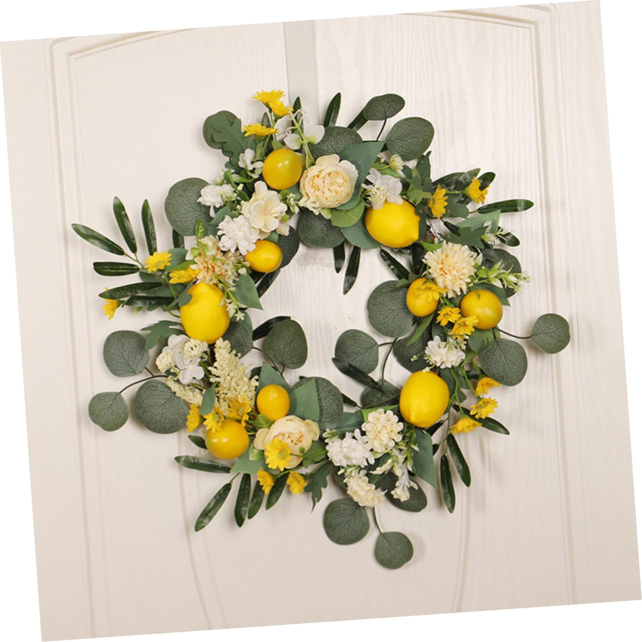 Sommerlicher Zitronenkranz aus Seidenblumen, 1 Stück