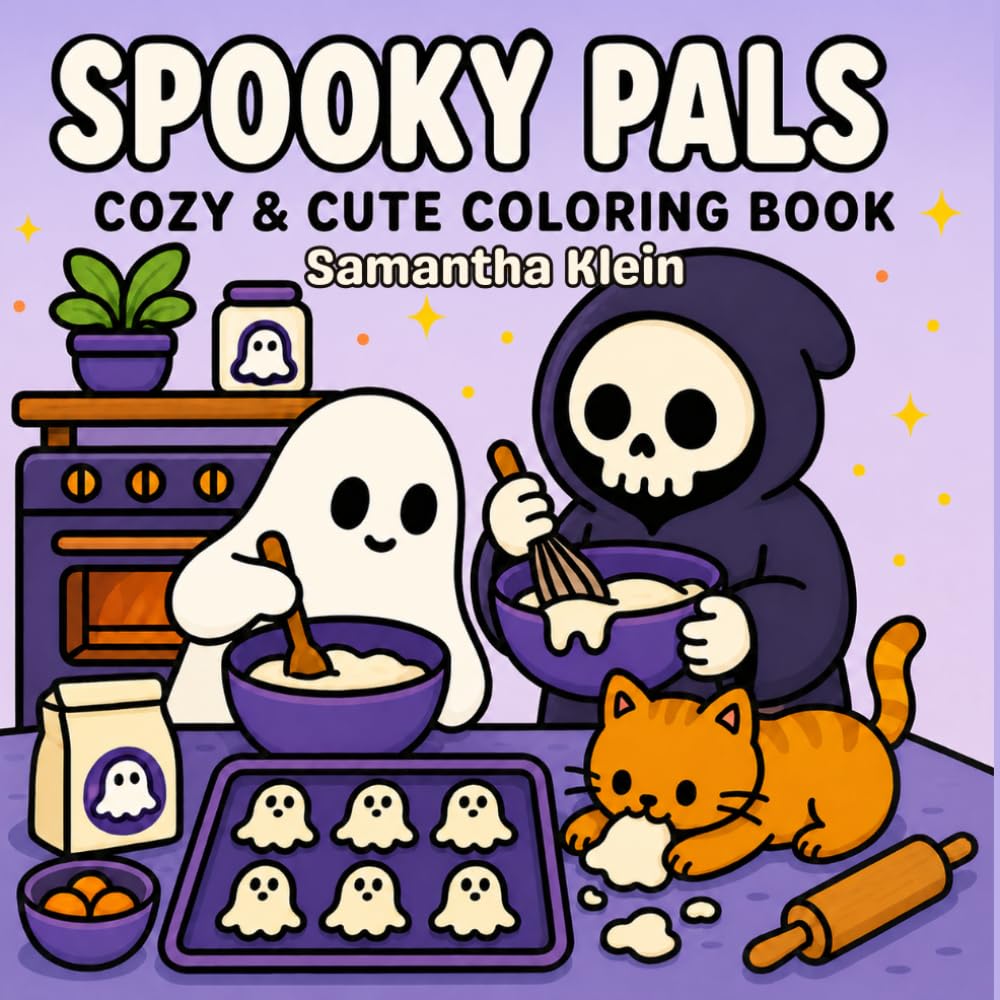 Spooky Pals: Cozy & Cute Halloween Bold & Easy Coloring Book for Kids and Adults (Pals Series)