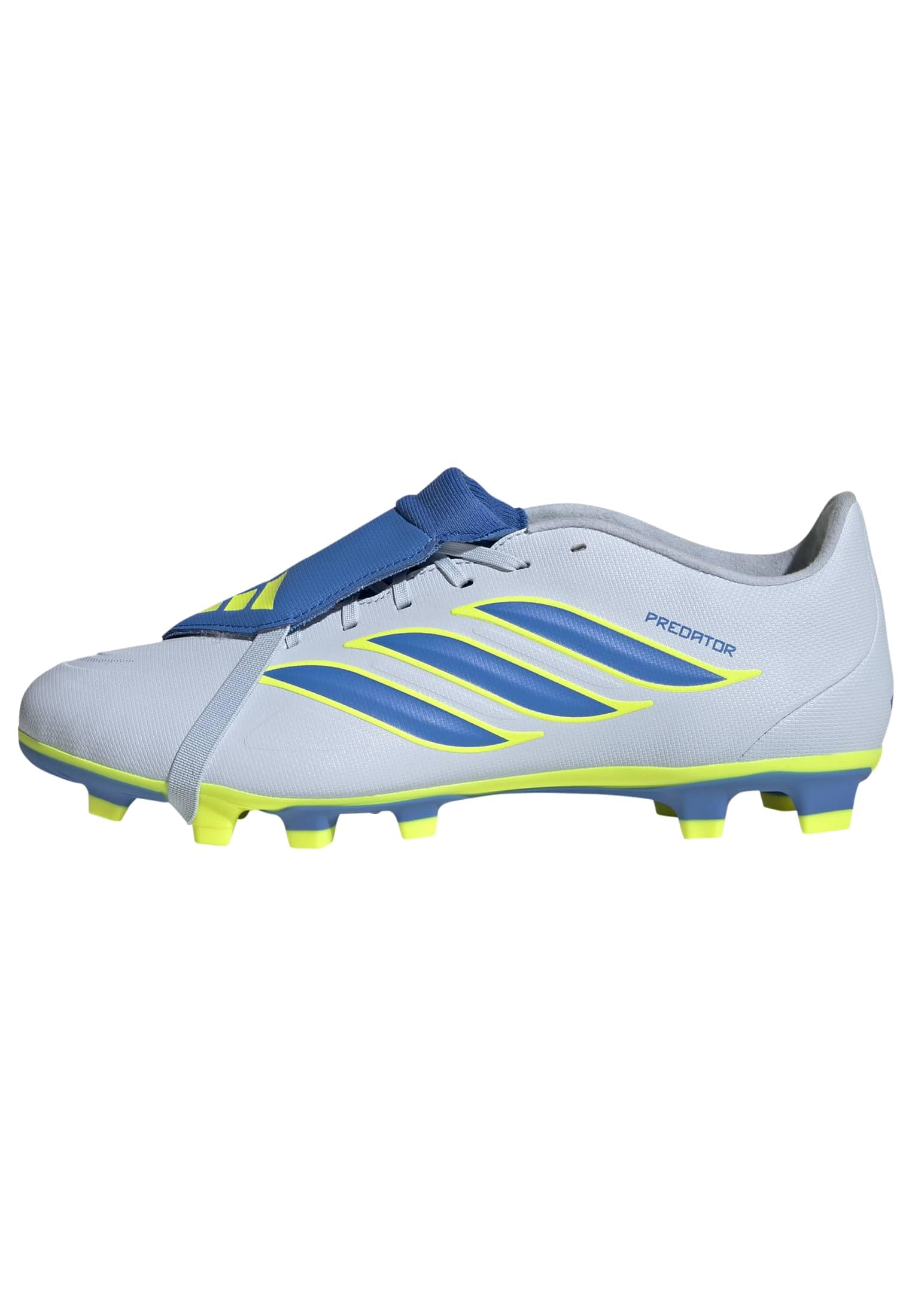 adidas Unisex Predator Club Fold-Over Tongue Firm Ground/Multi Ground Football Boots, Crystal Sky/ray Blue/Team Solar Yellow 2, 9.5 UK
