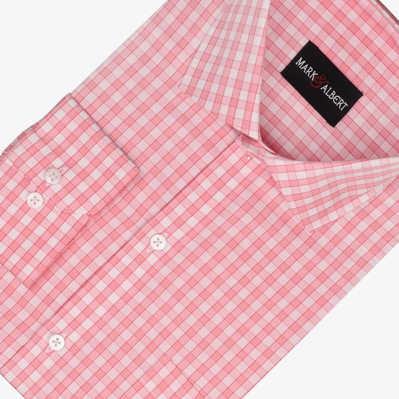 Image of MARK & ALBERT 100% Cotton Full Sleeves Regular Fit Formal Shirt for Men Blue