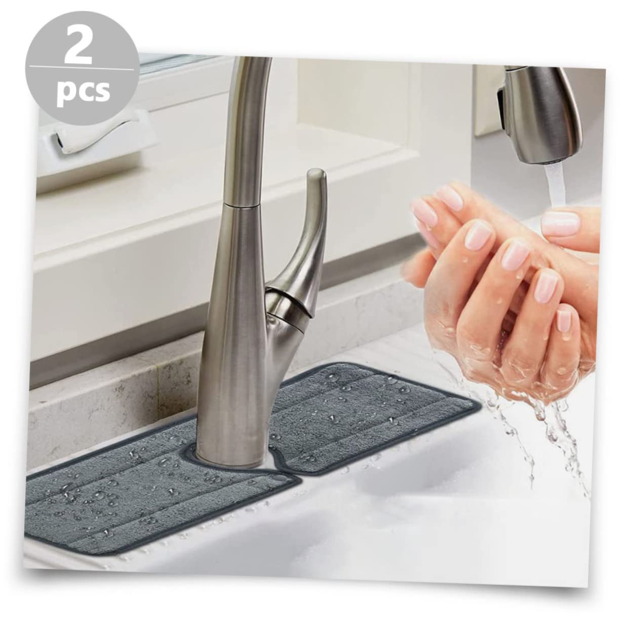 TOPBATHY 8 Piezas De Almohadilla Absorbente Almohadilla Simple para Lavabo Tapete De Secado Tapete De Cocina para Fregadero Almohadillas De Secado De Agua Detrás del Grifo