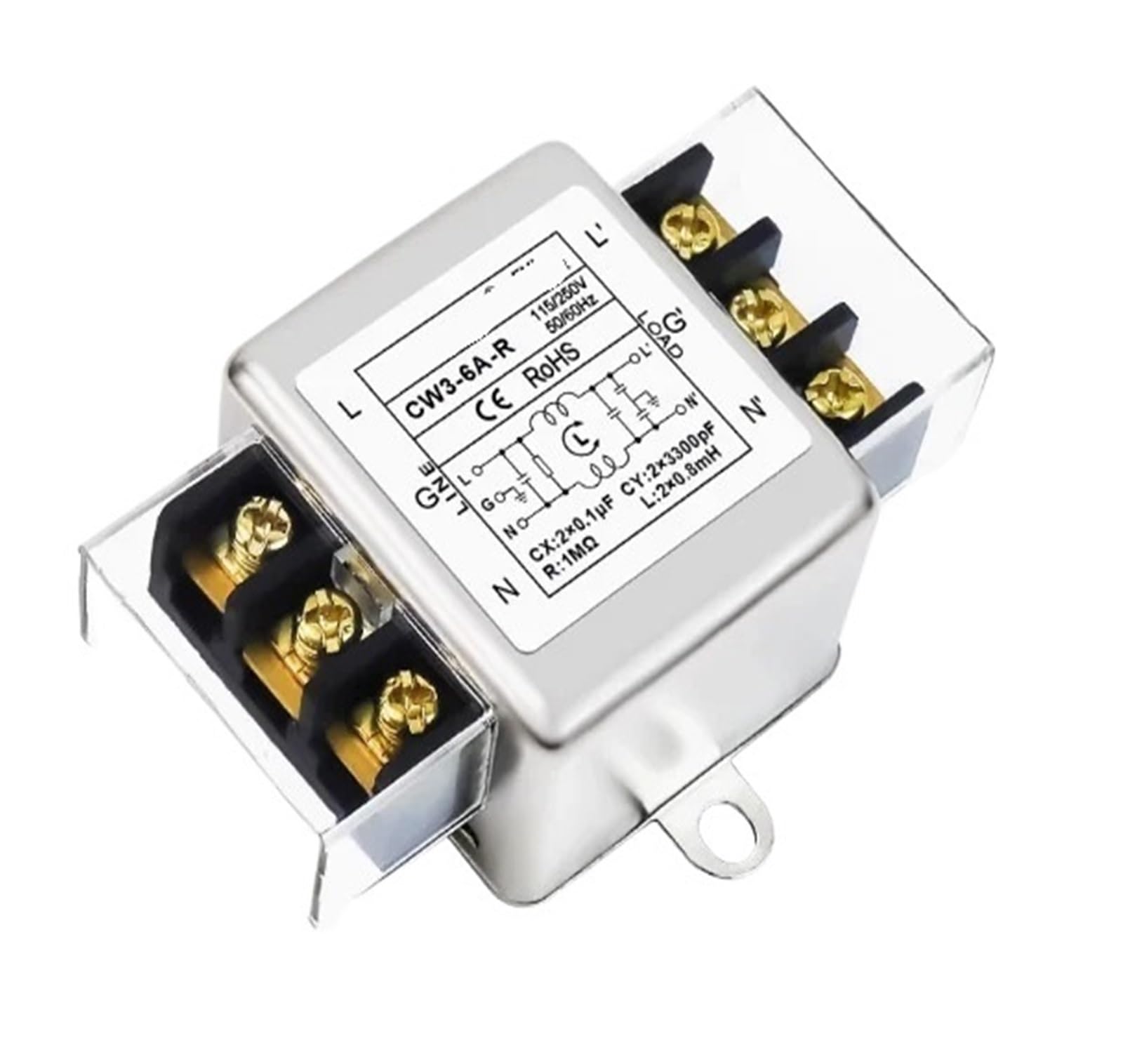 MBPAIHOP CW3-6A-R anti-interference power filter AC220V circuit audio purifier dual terminal desktop