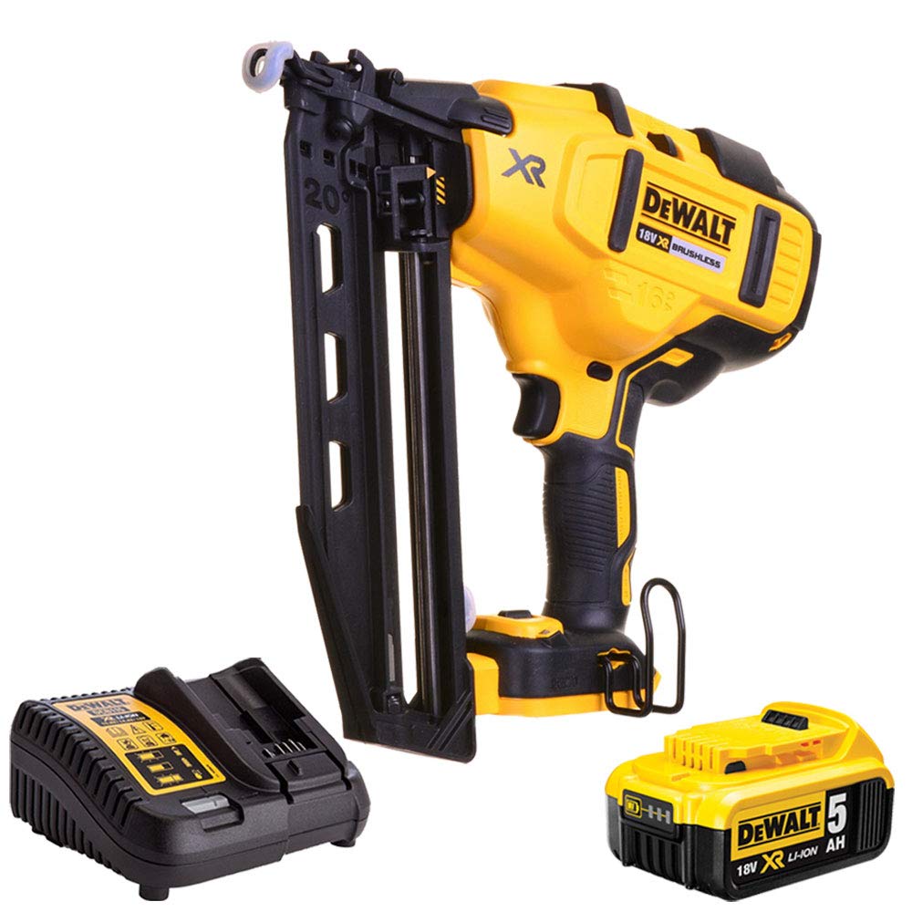 Dewalt Dcn660n 18V Brushless Second Fix Nailer With 1 X 5.0Ah Dcb184 Battery & Dcb115 Charger