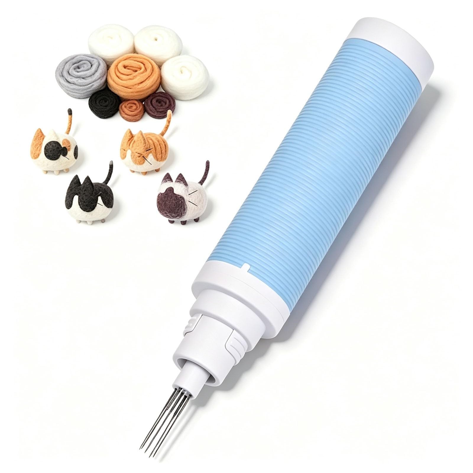 Aghi per Macchina Infeltritrice Elettrica, Macchina per Infeltrimento Ad Ago per Infeltrimento Rapido, con 1-5 Aghi E Controllo della velocità, Strumenti Automatici per Lavori Blue