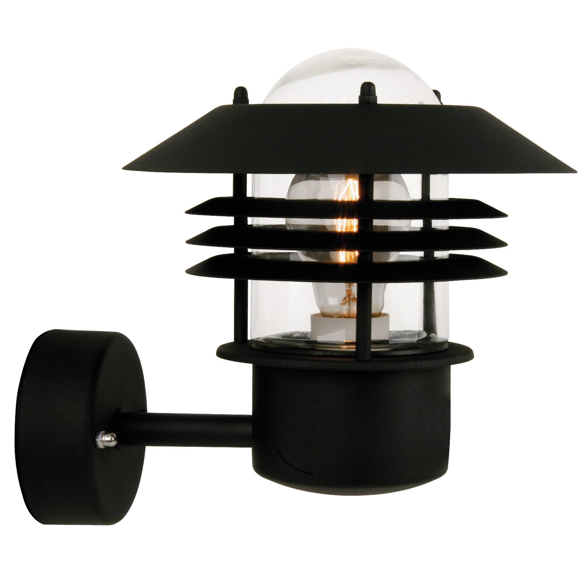 Nordlux Black, Clear Beautiful Outdoor Wall Lamp Vejers In Black