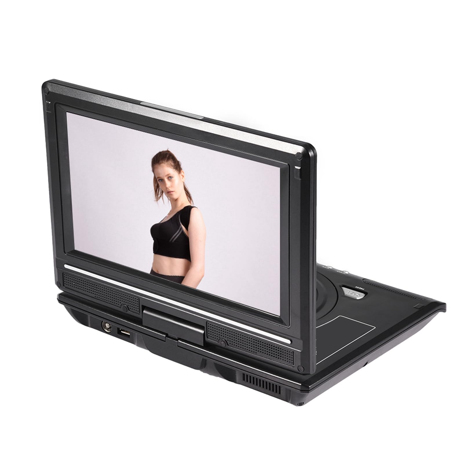 Player DVD LCD Portatile da 9 Pollici, Lettore Video con Rotazione di 270 Gradi USB FM Game Support AV Output Funzione TV Lettore di Schede per Viaggi Automobilistici Domestici (Plug)