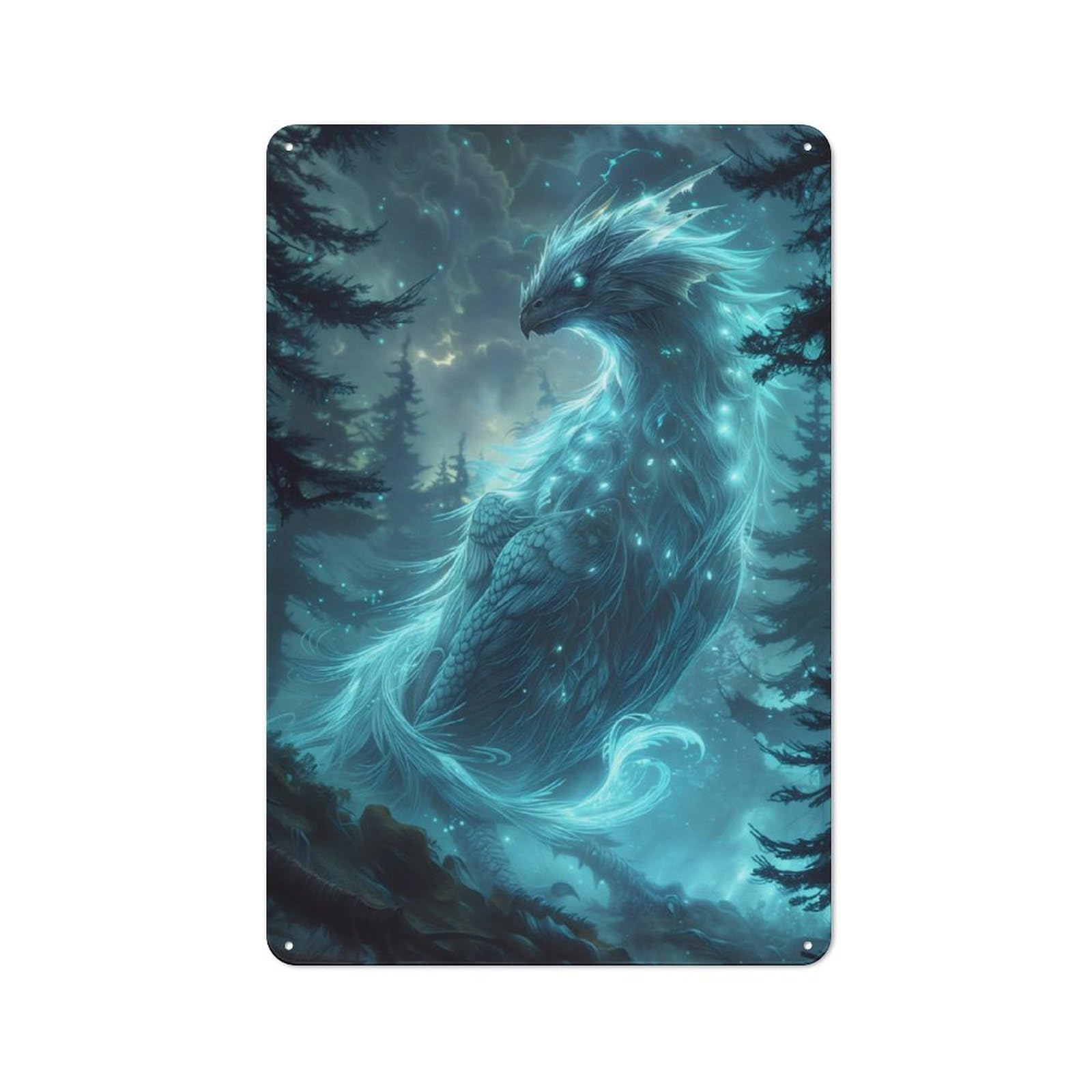 Junmoney Fairytale Griffin Vintage Decorative Tin Sign 30X20cm Featuring Retro Room Decor For Bedroom, Office, Home Bar Or Dining Room