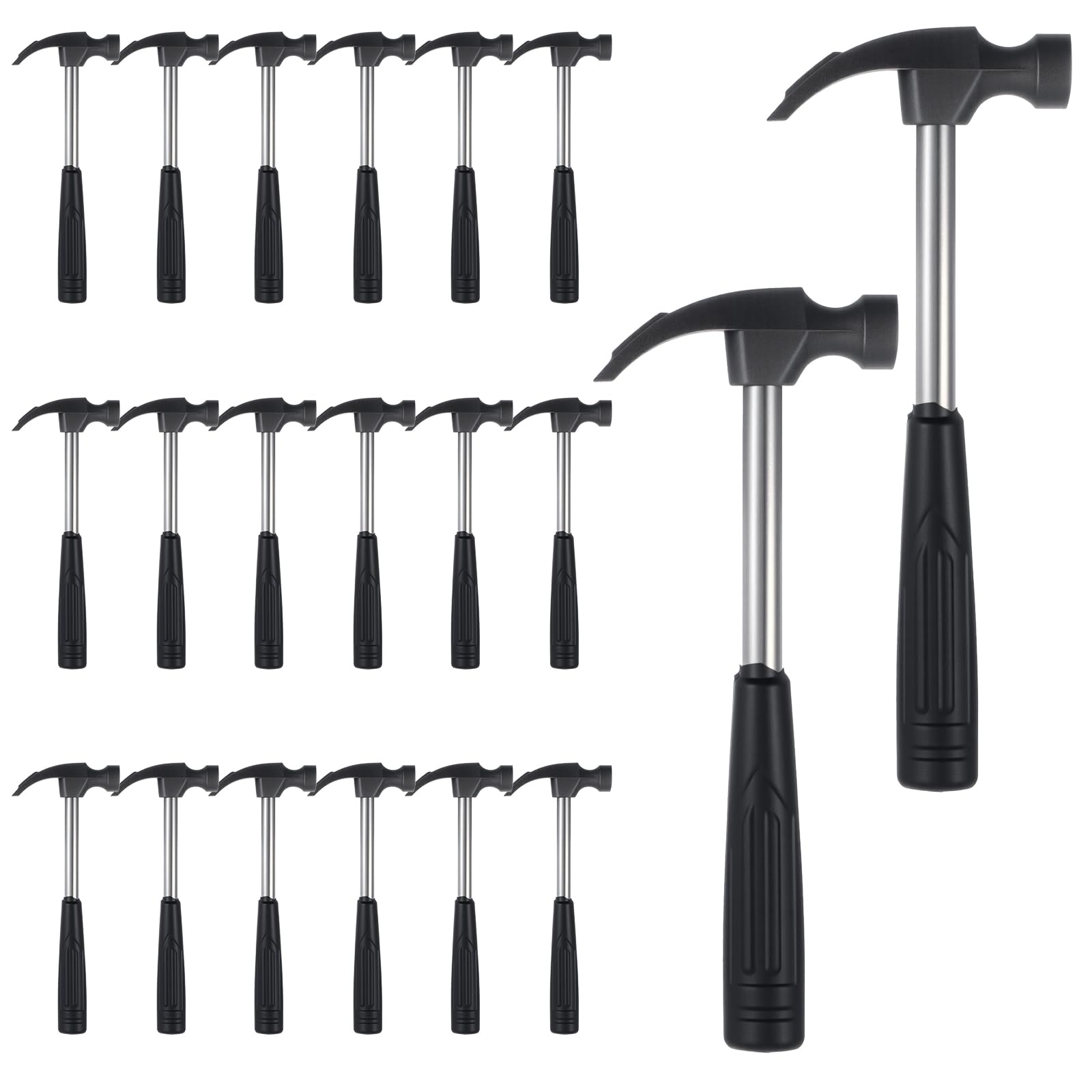 Photo 1 of 20 Pcs Mini Claw Hammer Bulk 6.5 Inch Solid Tubular Small Safety Hammer with Non-Slip Rubber Handle Lightweight for Woodworking Hanging Pictures DIY Crafts Jewelry Making Tools