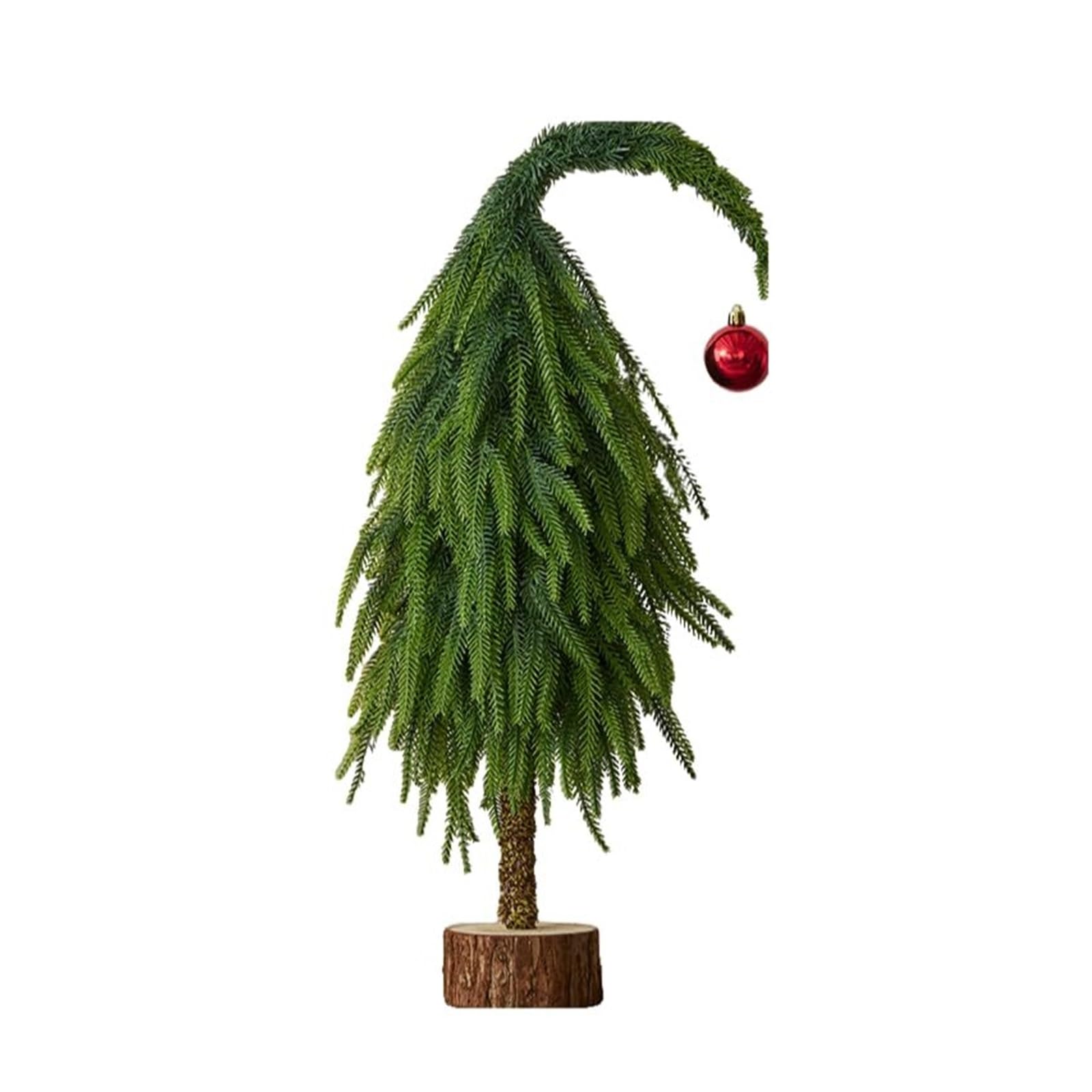 Piccolo albero di Natale artificiale da tavolo, albero di Natale verde, con base in legno for decorazioni for la casa e l'ufficio albero di natale