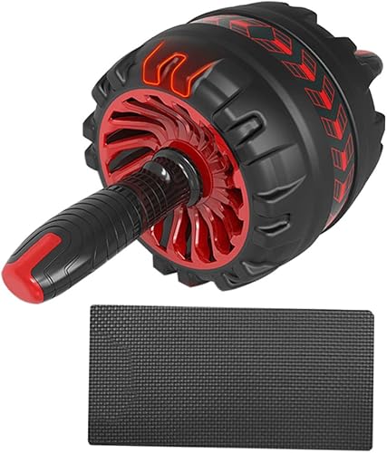 Rueda de rodillo de rebote automático con agarre silencioso y alfombrilla de rodilla para entrenamiento de gimnasio en casa y entrenamiento de