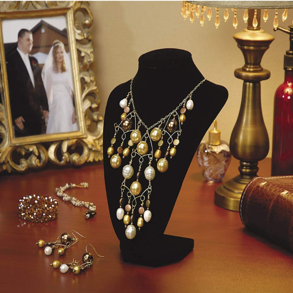 10x Velours Noir Bijoux Buste Présentoirs Titulaire