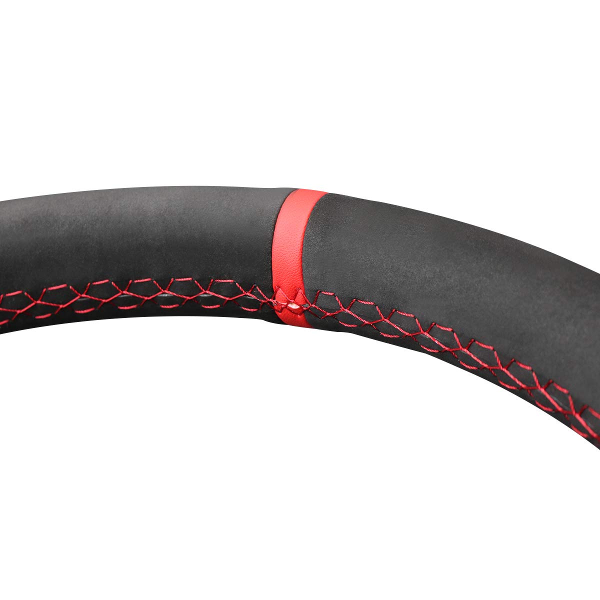 MEWANT Funda de volante cosida para A3 (8P) Sportback A4 (B8) A4 (B7) A6 (C6) 4 radios/sin botón multifunción/accesorios de volante para A3 A4 A6
