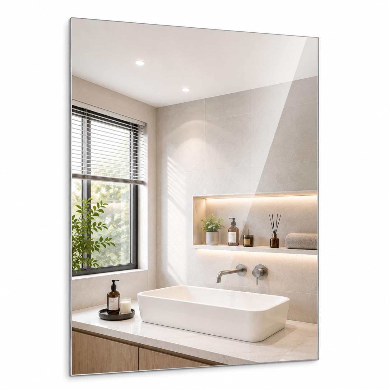 Homestyle Kristallspiegel 50 x 70 cm Rahmenlos Wandspiegel