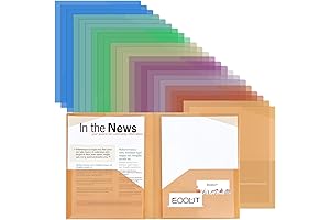 EOOUT See-Through Plastic Folders with Double Pockets