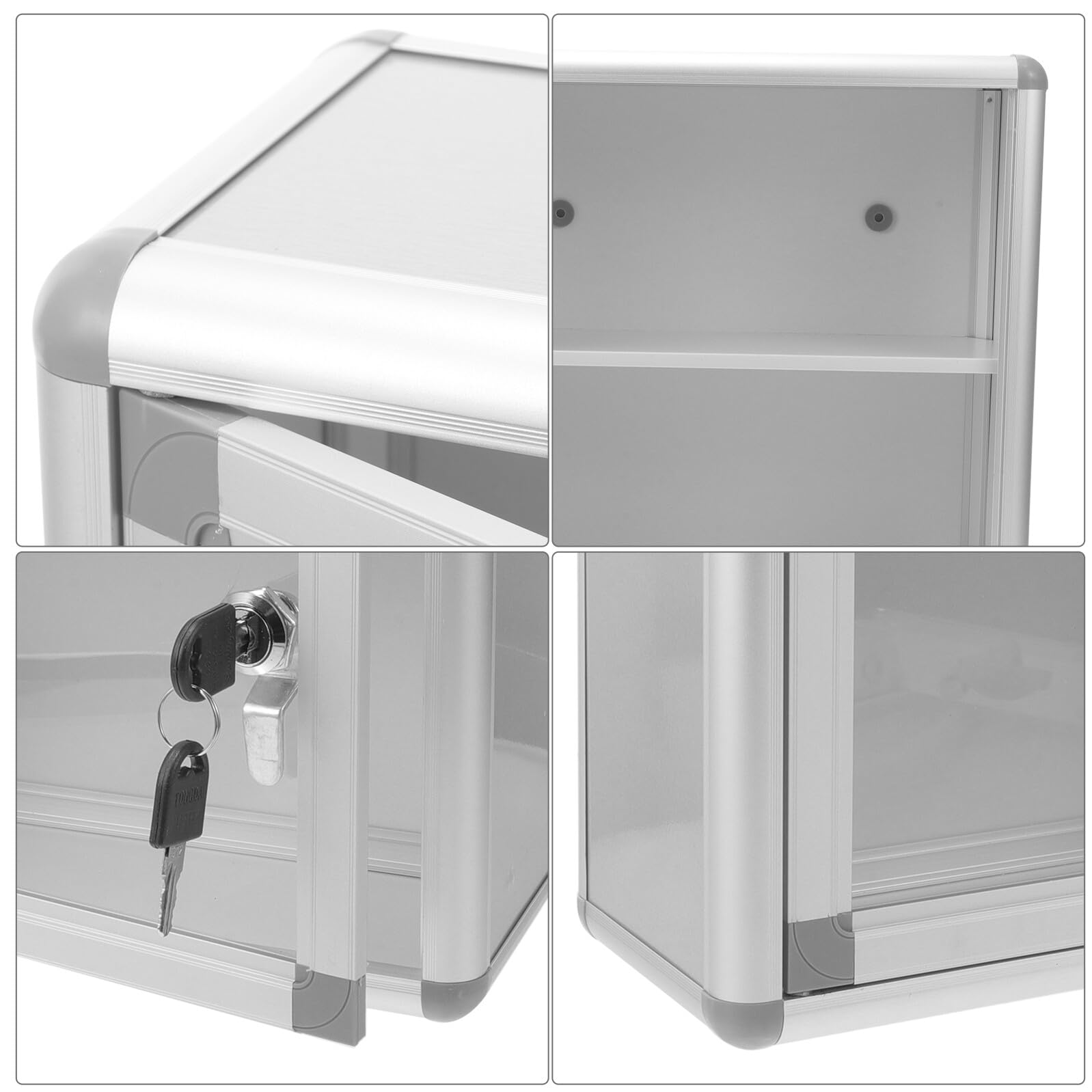 GARVALON Botiquín de Primeros Auxilios con Llave y Almacenamiento Multifuncional de Aleación de Aluminio para Medicamentos, Caja de Pared Fiable para Uso en Actividades al Aire Libre