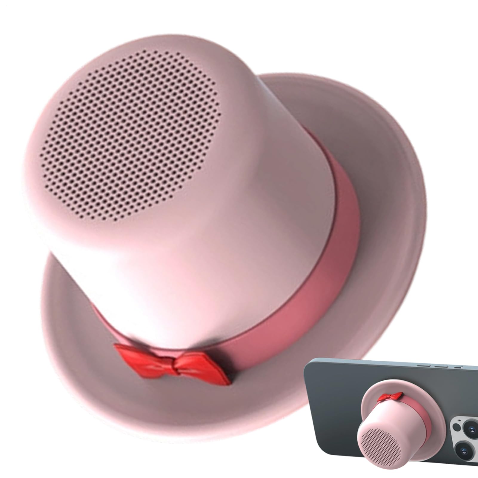 Jnilepfd 持ち運び可能なポータブルスピーカーであり、音楽を再生するためのデバイスです,トップハットの形状をした音楽プレーヤーで、ユニークなデザインを特徴としています,磁石が付いたアウトドアスピーカーであり、スマートフォンスタンドを内蔵しており、屋外での使用に適しています - 家庭、書斎、車、ピクニック、パーティー、旅行、ビーチ、フィットネス、ワークアウト用