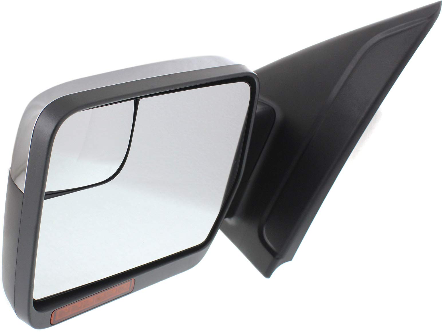 Left Side Driver Door Mirror For 2021-2025 Ford F-150 - Power Heat, Manual Folding, Black