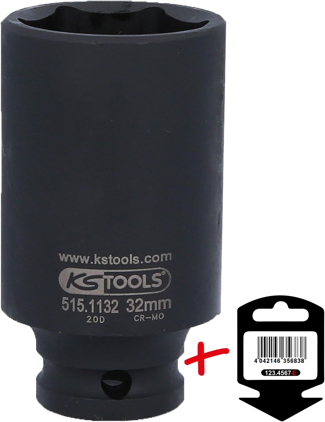 KS Tools 1/2 Inch Hexagonal Impact Socket, 32 mm, 515.1132 E - Image 2
