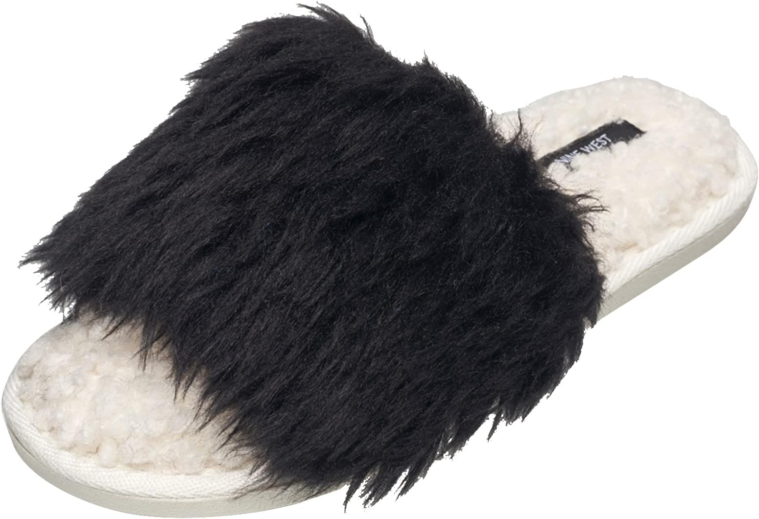 Nine WestWomens Open Toe Fuzzy Slippers