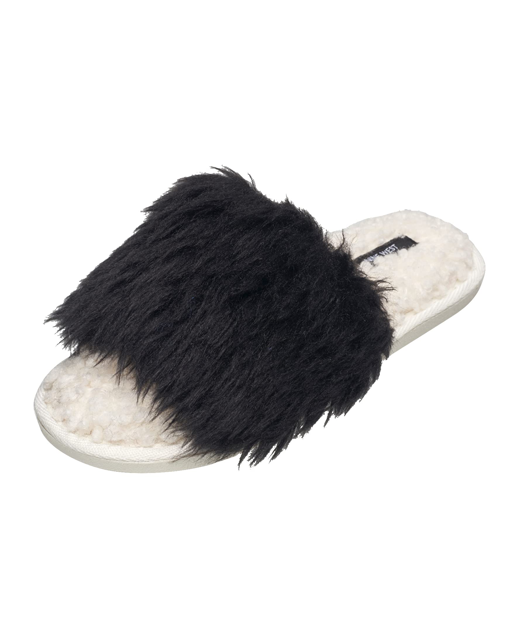Nine WestWomens Open Toe Fuzzy Slippers