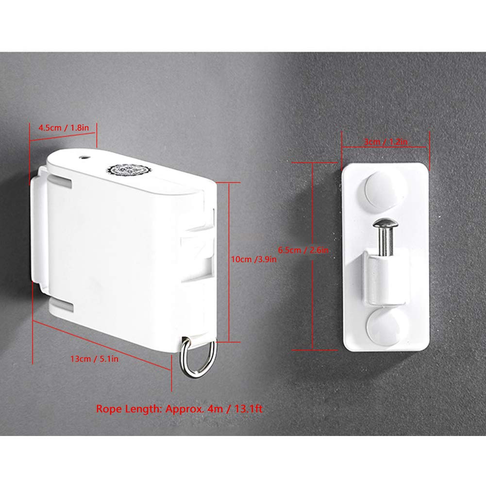 Tendedero para Colgar En La Pared del Hogar De 13 Pies, Cuerda Telescópica Retráctil para Tendedero, Tendedero para Interiores Y Exteriores, para Colgar Ropa Seca Y Húmeda