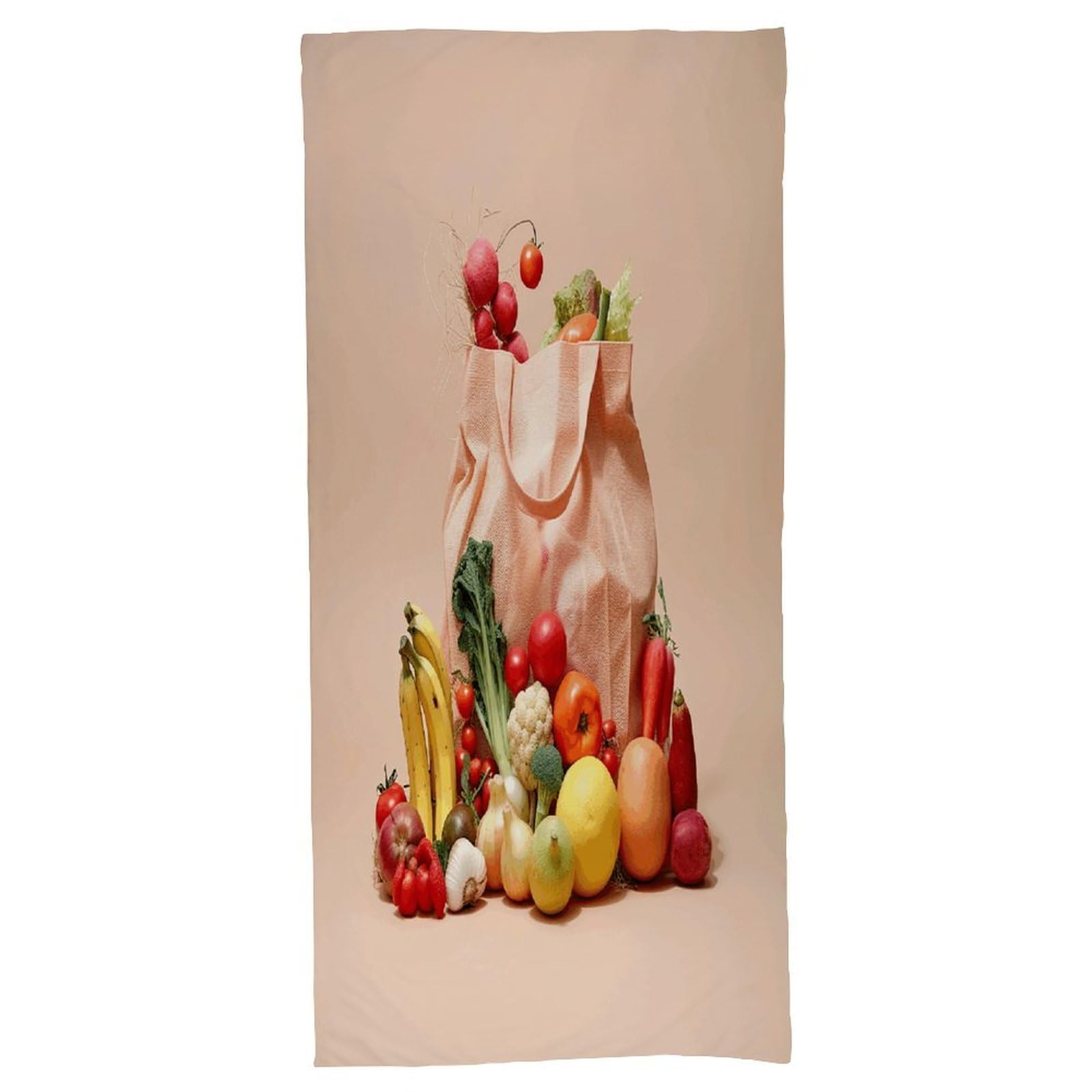 Fekiloot Men's Style Fruits And Vegetables Bath Towel Highly Absorbent,Beach Towels For Wo,Pool Towel Bathroom Essential For Beach,Gym,Travel, Camp