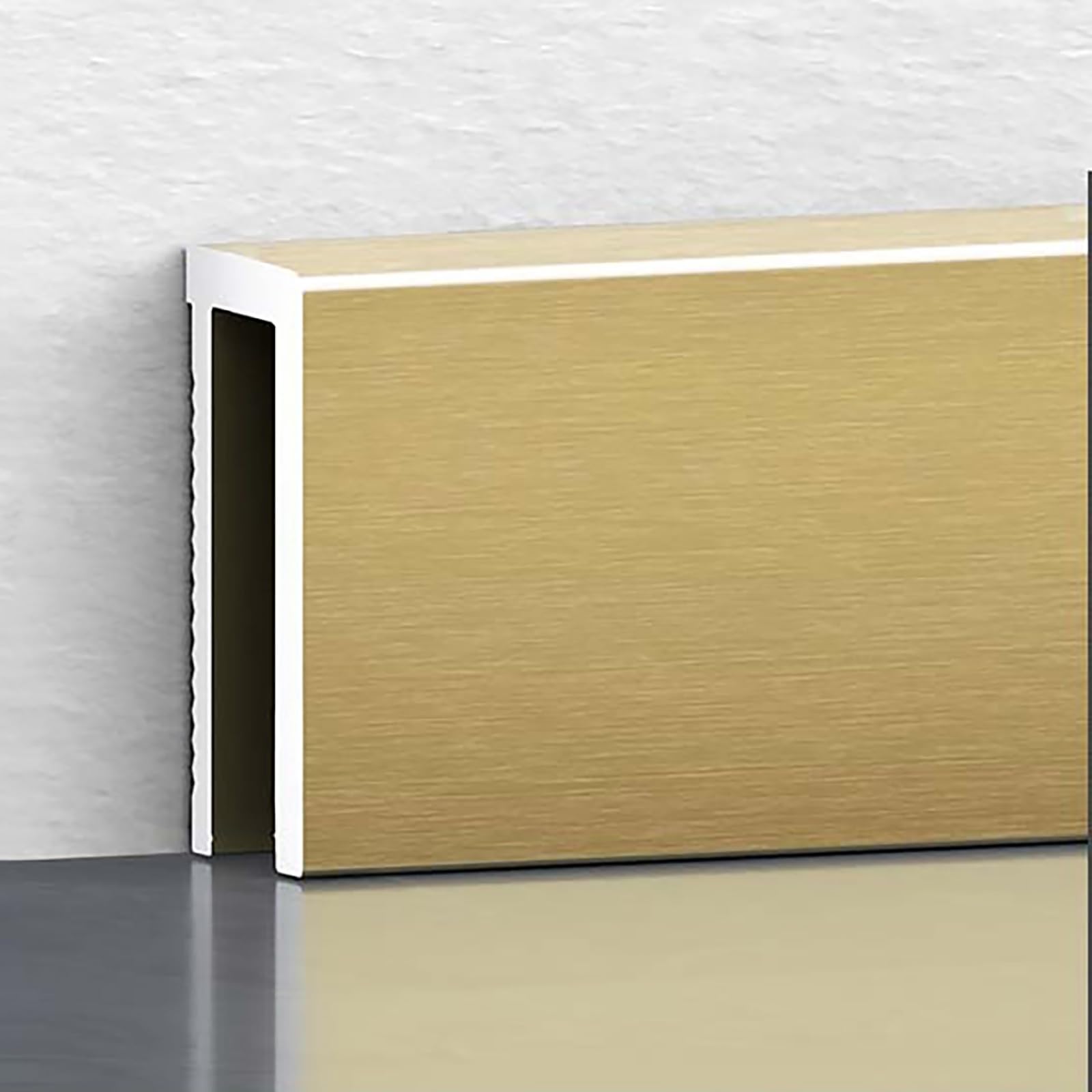 Raouoae Skirting Boards 125CM X 4 Pieces Anodized Aluminum Alloy Floor Boards For Kitchen, Bathroom, Wardrobe, Garage โ Durable, Stylish And Easy To Install(Gold)