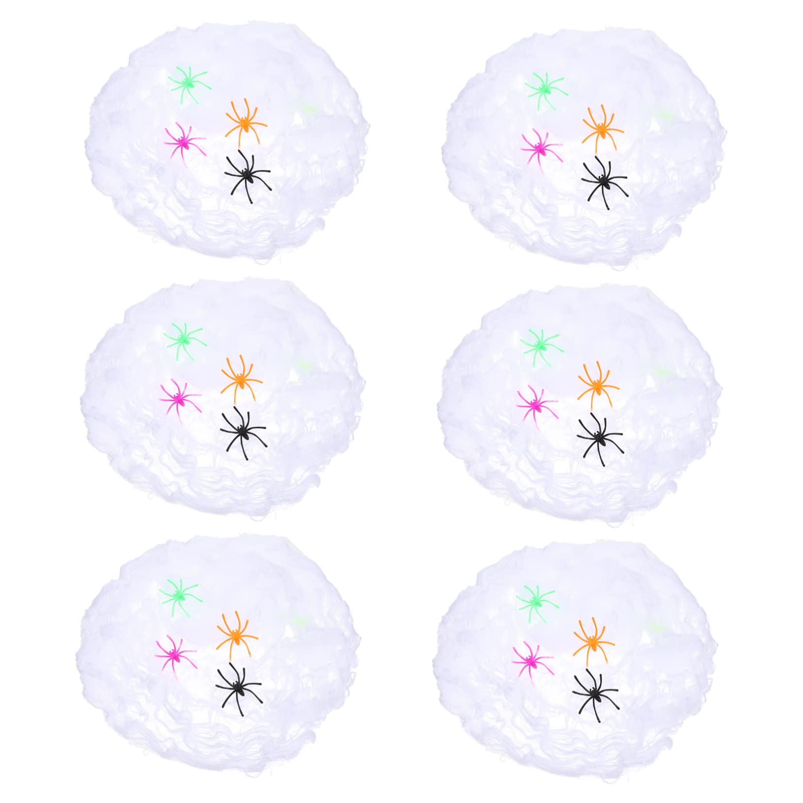 HANABASS 18sets Decorazioni Halloween Spaventose Ragnatele Estensibili Con Ragni Colorati Per Feste e Scene Terrificanti Casa Completo Per Creare Atmosfere Inquietanti