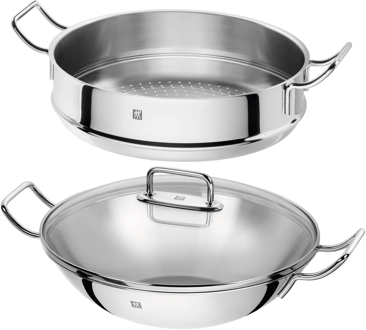ZWILLING Plus Stainless Steel Wok with Steamer & Lid Induction
