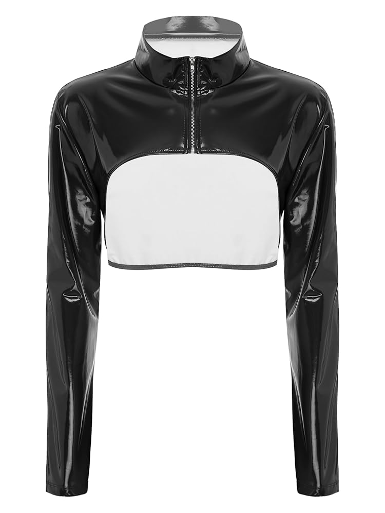 【INCHANT ME】Mono Nylon Bolero Crop Jacket NARZAN Biker Leather Bolero Jacket | Heavy Metal Punk