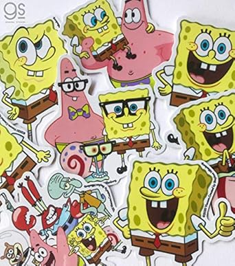 Amazon Co Jp 全8種セット スポンジ ボブ キャラクターステッカー まとめ買い アメリカ アニメ Spongebob ダイカットステッカー Sposet01 Gs 公式グッズ 文房具 オフィス用品